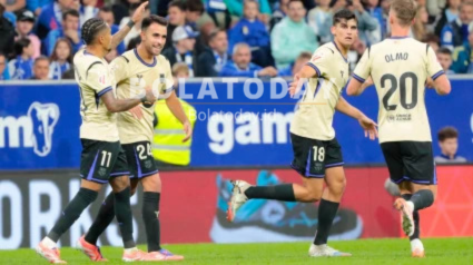 (Foto di ambil setelah Gol de Eric García Real Oviedo, 1 - Barcelona, 1)