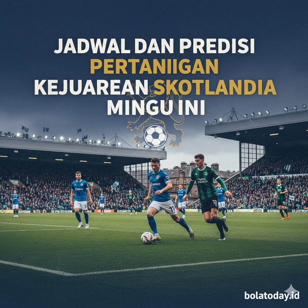Jadwal pertandingan & prediksi Kejuaraan Skotlandia 2025–26 minggu ini. Analisis lengkap Celtic, Rangers, Hearts, dan tim lainnya.